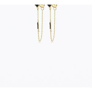 NEW F+H STUDIOS iggy long chain earrings black spinel in gold/black